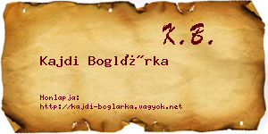 Kajdi Boglárka névjegykártya