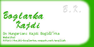 boglarka kajdi business card